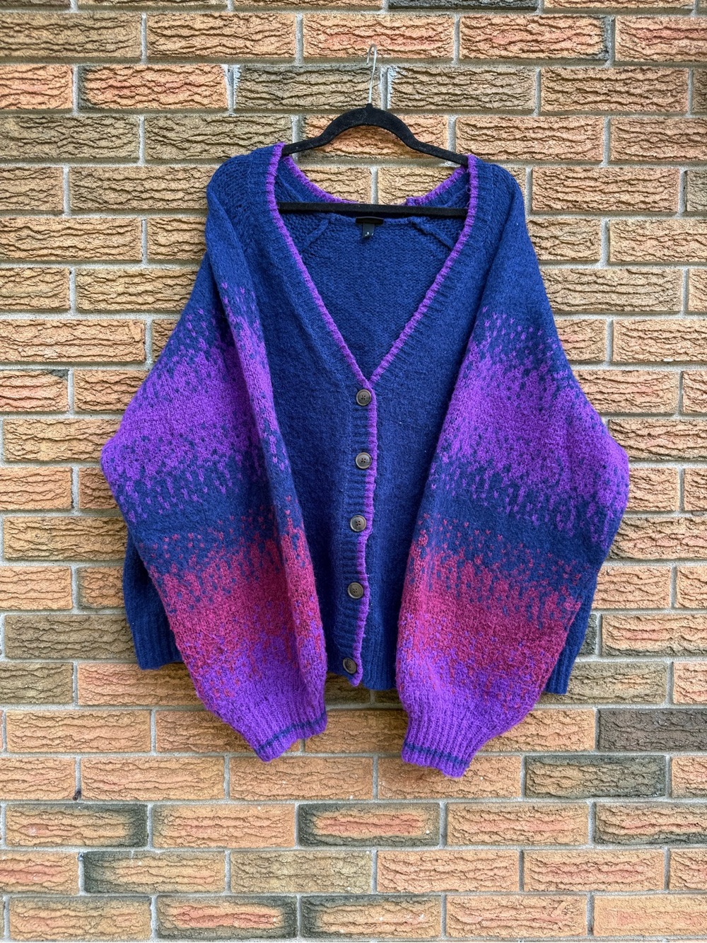 torrid Navy and Purple Ombre Button Cardigan